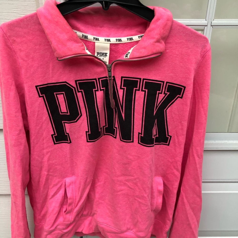 pink half zip
